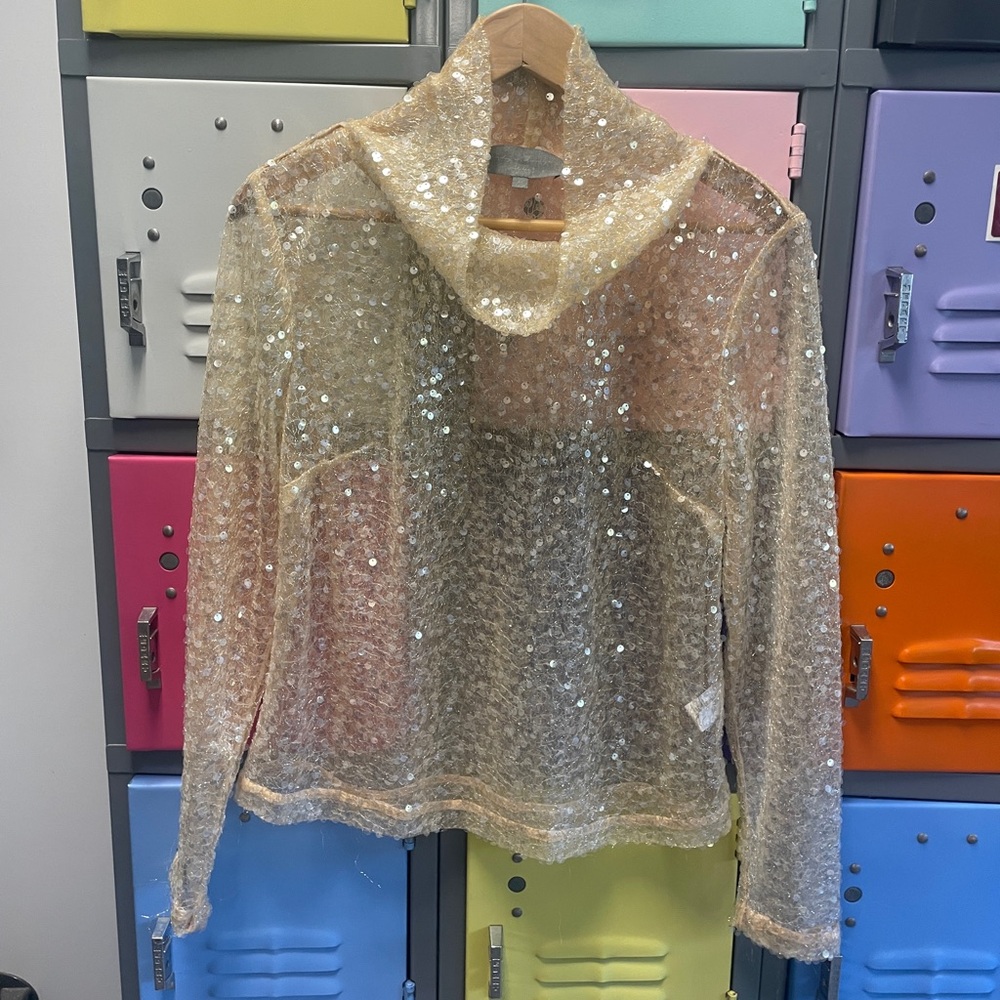 Sunday in Brooklyn Gold Sequin Top